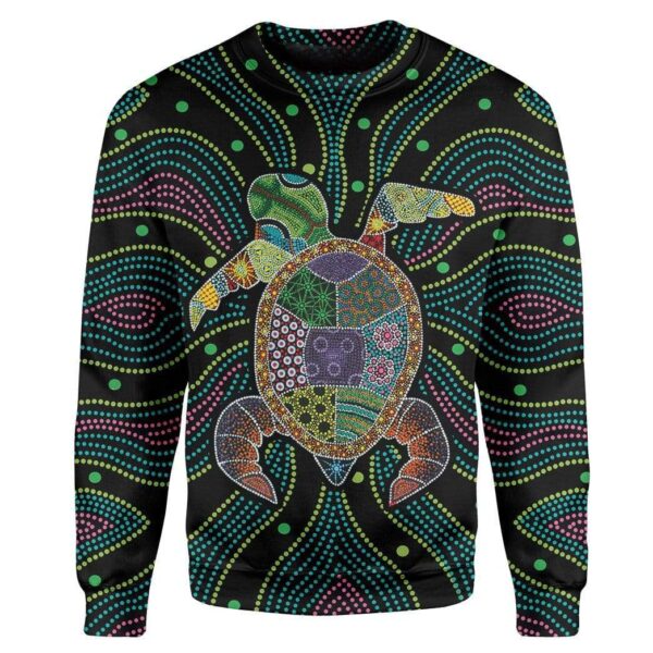 Gearhuman 3D Aboriginal Turtle Custom T-Shirts Hoodie Apparel AN-A15022 3D Custom Fleece Hoodies Long Sleeve S