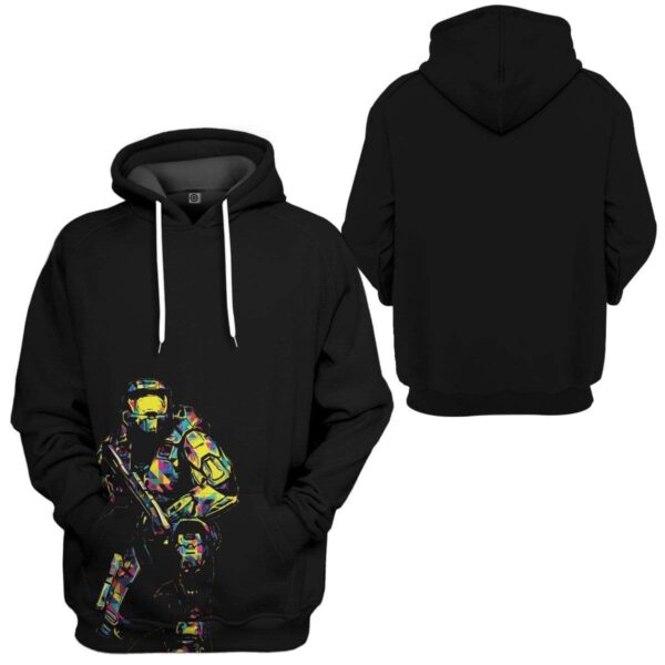 Gearhuman 3D Abstract Masterchief Halo Infinite Custom Hoodie GS29073 3D Custom Fleece Hoodies