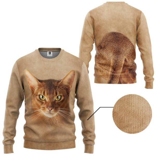 Gearhuman 3D Abyssinian Cat Tshirt Hoodie Apparel ZL21122 3D Apparel 