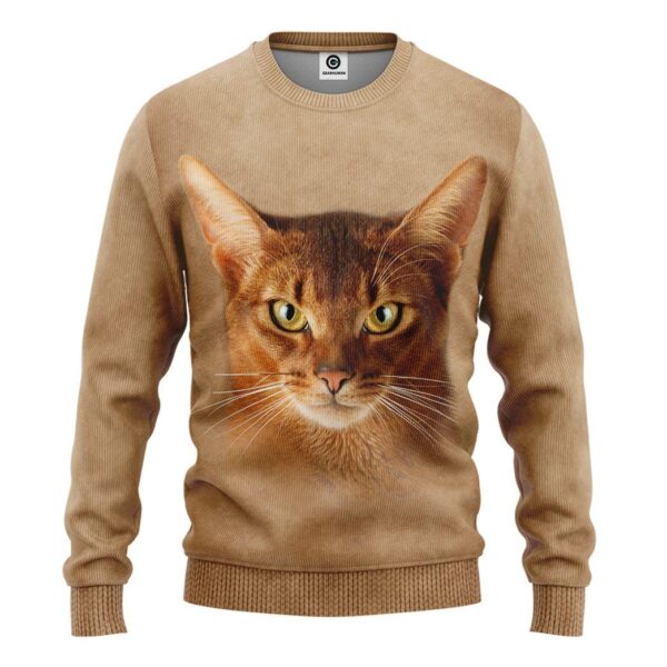 Gearhuman 3D Abyssinian Cat Tshirt Hoodie Apparel ZL21122 3D Apparel Long Sleeve S 