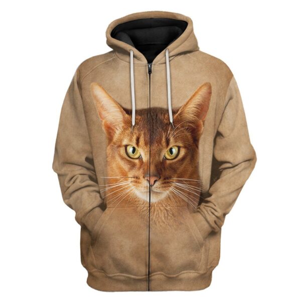 Gearhuman 3D Abyssinian Cat Tshirt Hoodie Apparel ZL21122 3D Apparel Zip Hoodie S 