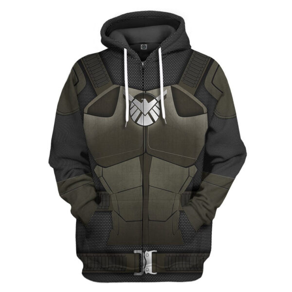 Gearhuman 3D Agents Of SHIELD Custom Tshirt Hoodie Apparel GW26022 3D Apparel Zip Hoodie S