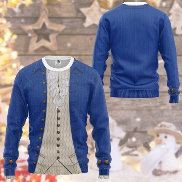 Gearhuman 3D Alexander Hamilton Blue Custom Ugly Sweatshirt GV13105 Sweatshirt