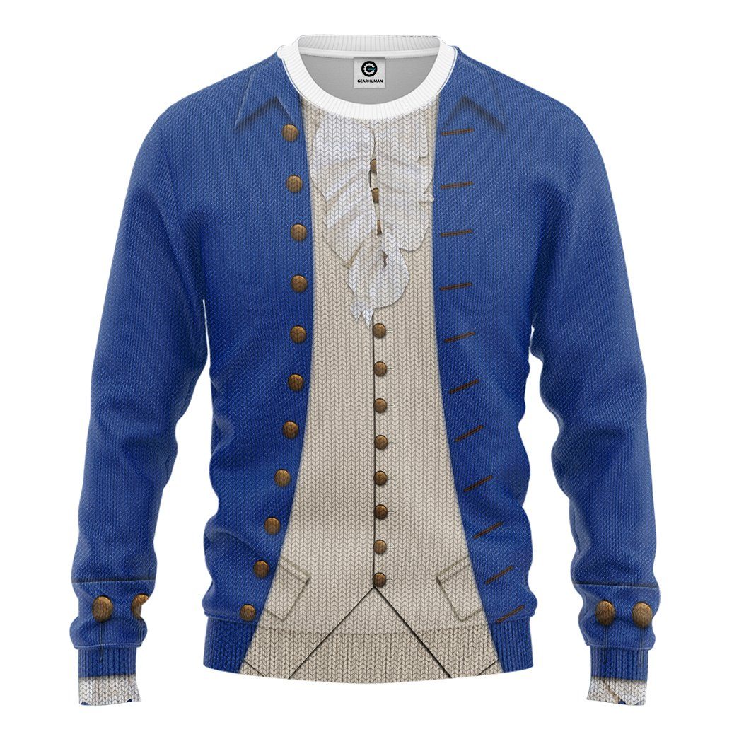 Gearhuman 3D Alexander Hamilton Blue Custom Ugly Sweatshirt GV13105 Sweatshirt Sweatshirt S