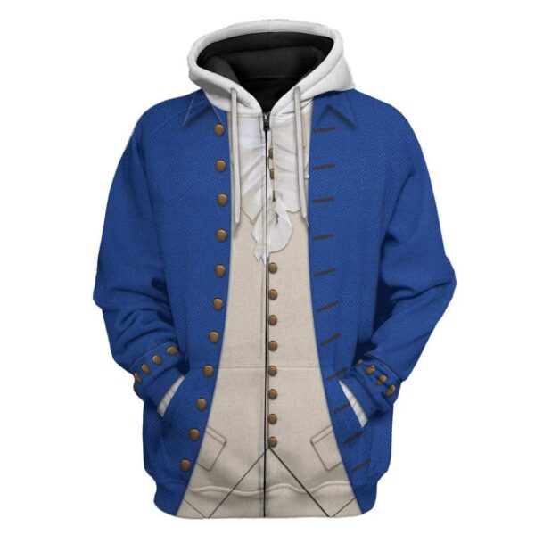 Gearhuman 3D Alexander Hamilton Custom Hoodie Apparel GV160730 3D Custom Fleece Hoodies Zip Hoodie Blue S