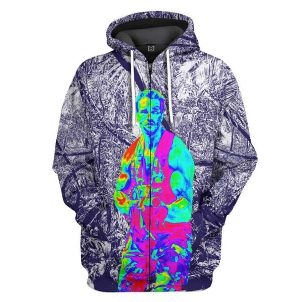 Gearhuman 3D Alien Arnold Custom Hoodie Apparel GS100821 3D Custom Fleece Hoodies Zip Hoodie S