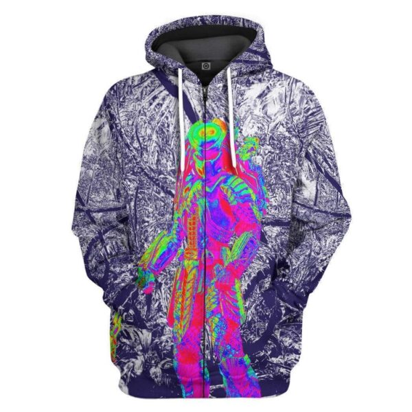 Gearhuman 3D Alien Custom Hoodie Apparel GS10081 3D Custom Fleece Hoodies Zip Hoodie S