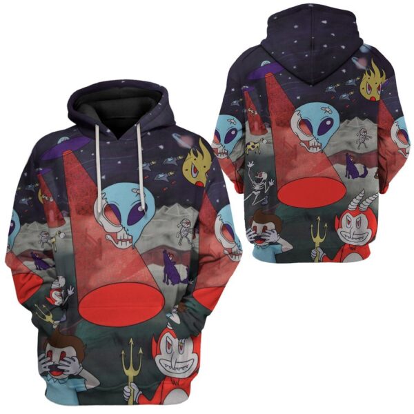Gearhuman 3D Alien Skull Custom Hoodie Apparel GW12103 3D Apparel 
