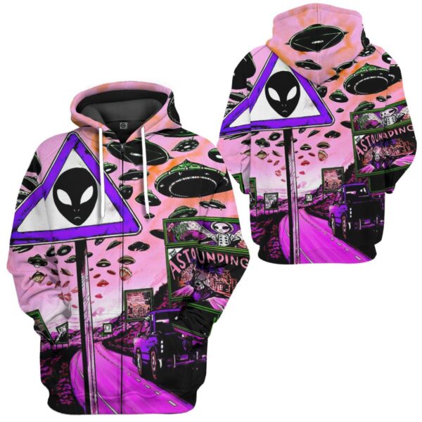 Gearhuman 3D Aliens Are Coming To Earth Custom Hoodie Apparel GC23095 3D Apparel 