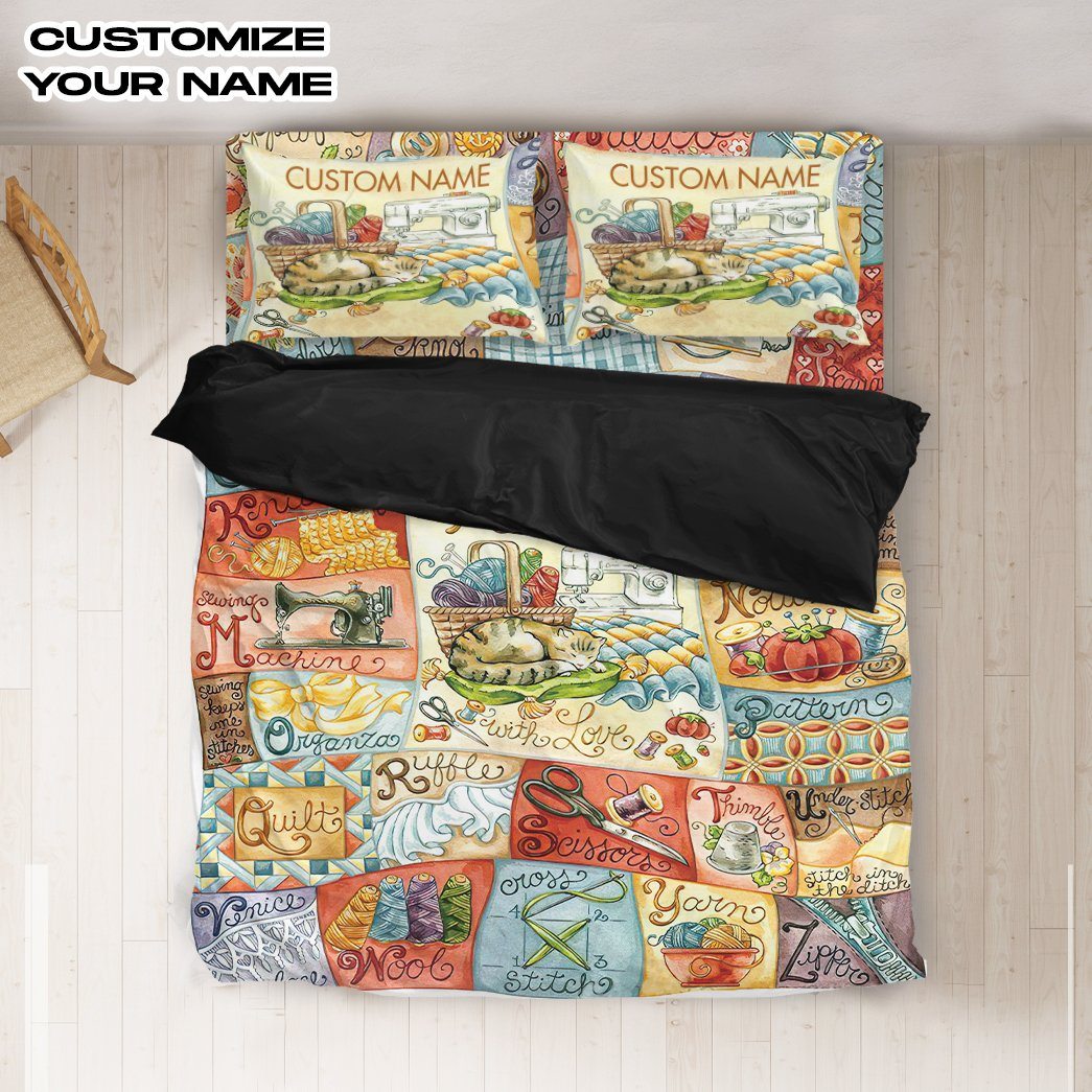 Gearhuman 3D Alphabet Sewing Custom Name Bedding Set GB07126 Bedding Set