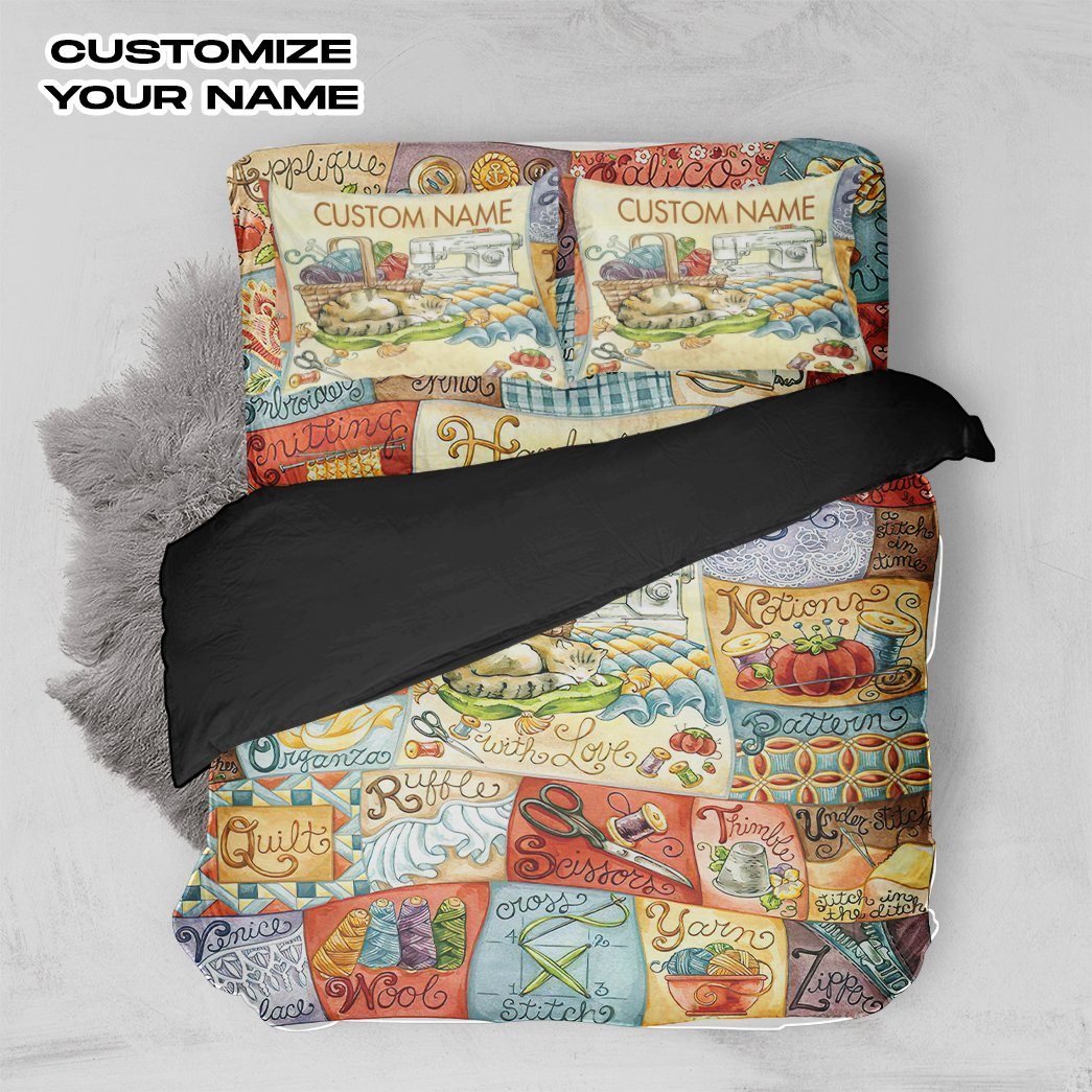 Gearhuman 3D Alphabet Sewing Custom Name Bedding Set GB07126 Bedding Set