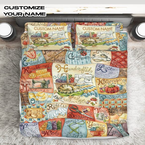 Gearhuman 3D Alphabet Sewing Custom Name Bedding Set GB07126 Bedding Set