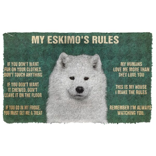 Gearhuman 3D American Eskimo's Rules Doormat GK250124 Doormat Doormat S(15,8''x23,6'')