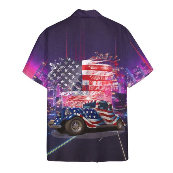 Gearhuman 3D American Flag Hot Rod Hawaii Shirt ZK2206213 Short Sleeve Shirt