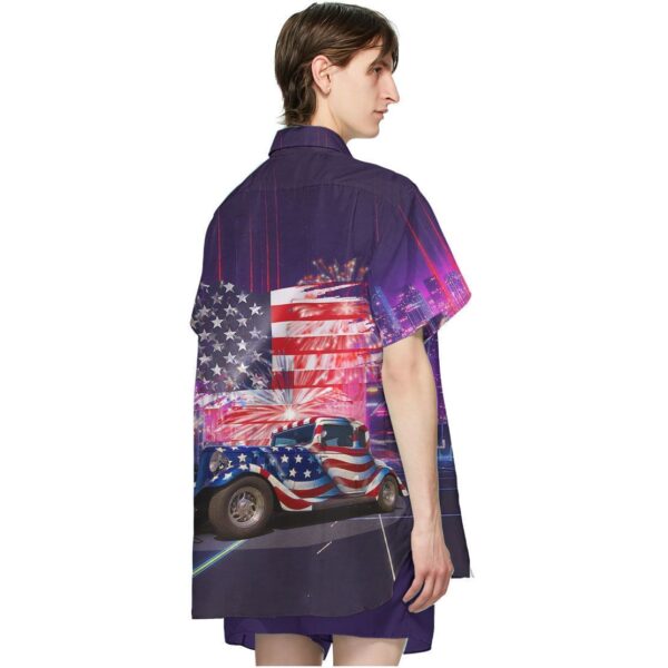 Gearhuman 3D American Flag Hot Rod Hawaii Shirt ZK2206213 Short Sleeve Shirt 