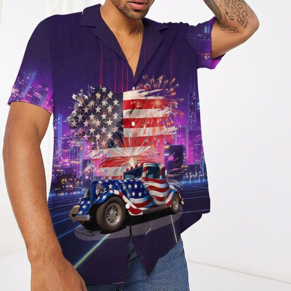 Gearhuman 3D American Flag Hot Rod Hawaii Shirt ZK2206213 Short Sleeve Shirt 