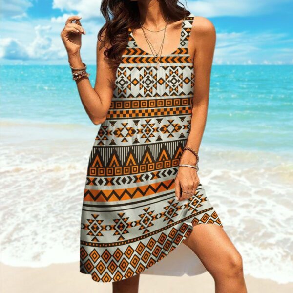 Gearhuman 3D American Native Sleeveless Beach Dress ZK2406214 Beach Dress 