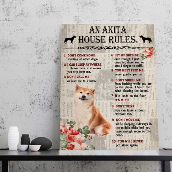 Gearhuman 3D An Akita House Rules Canvas GK040240 Canvas