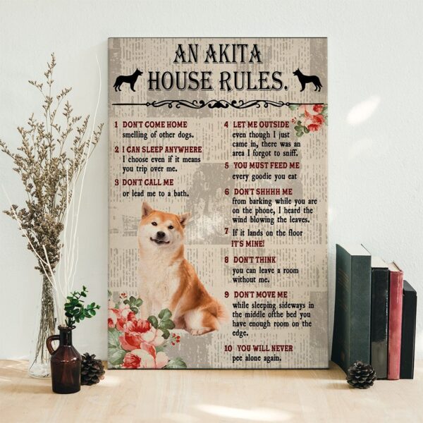 Gearhuman 3D An Akita House Rules Canvas GK040240 Canvas