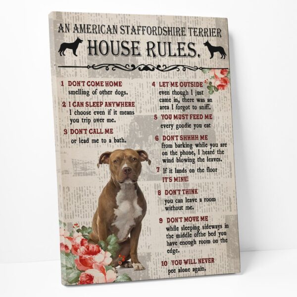 Gearhuman 3D An American Staffordshire Terrier House Rules Canvas GK040213 Canvas