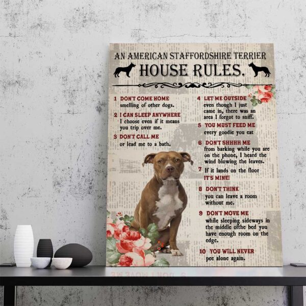 Gearhuman 3D An American Staffordshire Terrier House Rules Canvas GK040213 Canvas