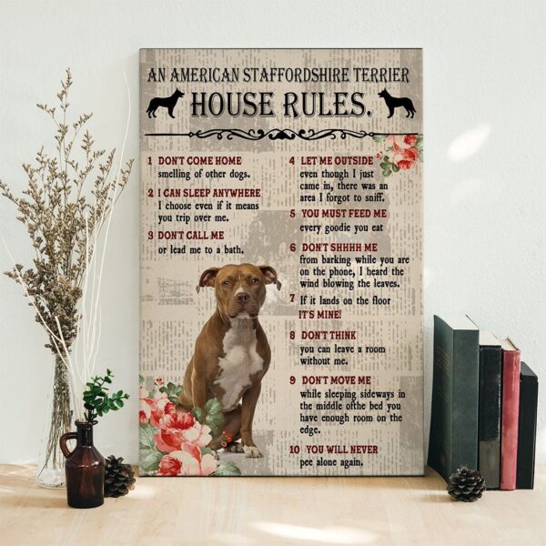 Gearhuman 3D An American Staffordshire Terrier House Rules Canvas GK040213 Canvas