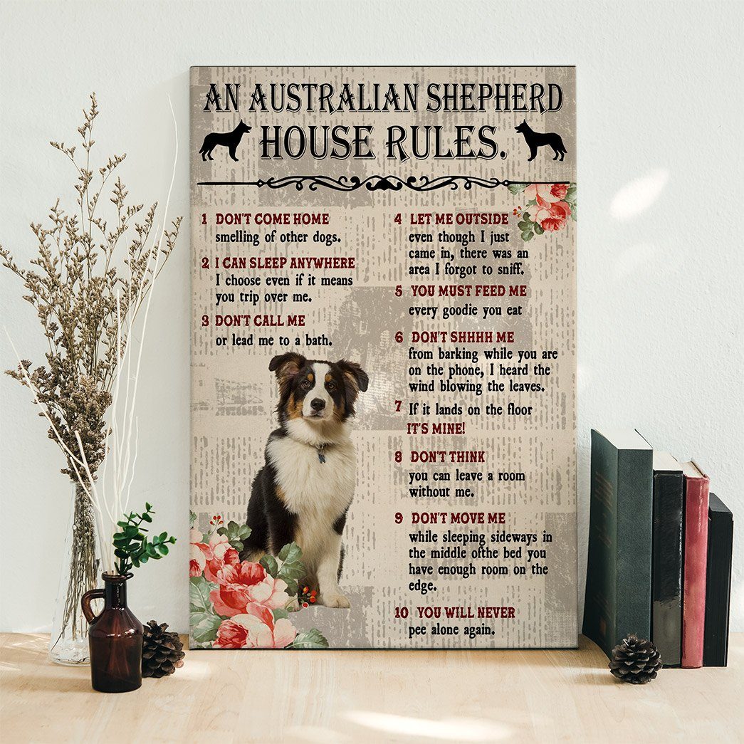 Gearhuman 3D An Australian Shepherd House Rules Canvas GK040224 Canvas