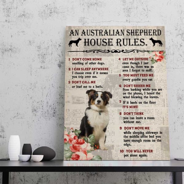 Gearhuman 3D An Australian Shepherd House Rules Canvas GK040224 Canvas