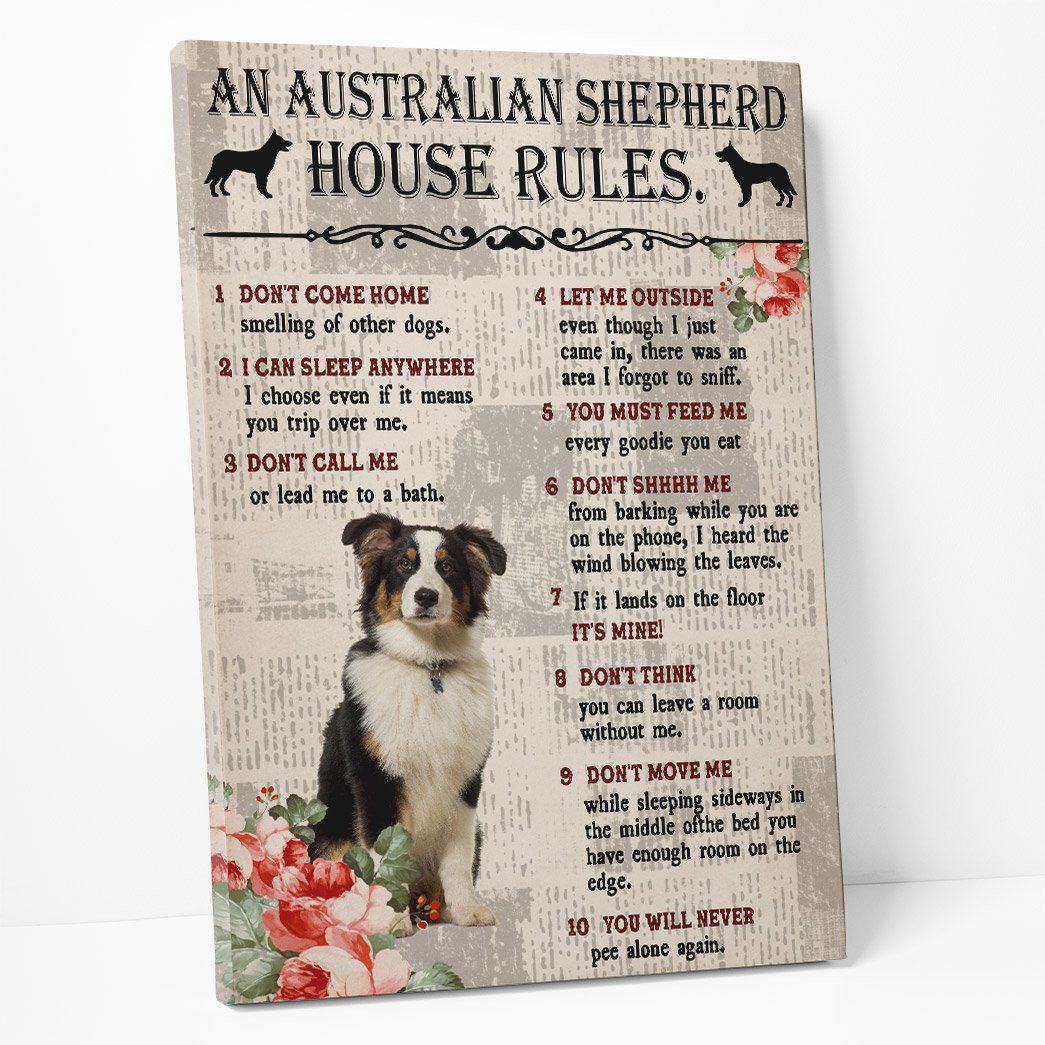 Gearhuman 3D An Australian Shepherd House Rules Canvas GK040224 Canvas