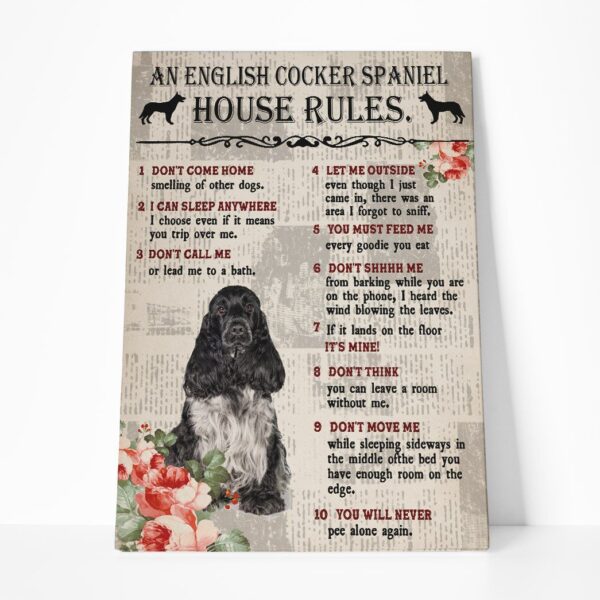 Gearhuman 3D An English Cocker Spaniel House Rules Canvas GK040249 Canvas 1 Piece Non Frame M