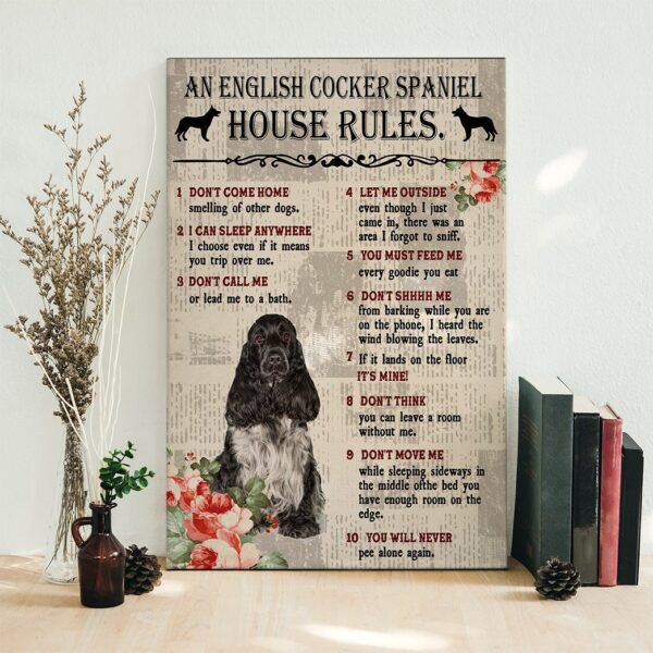 Gearhuman 3D An English Cocker Spaniel House Rules Canvas GK040249 Canvas