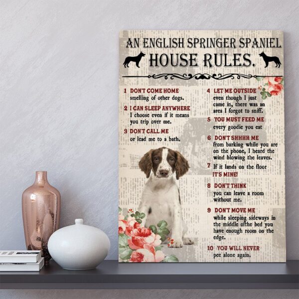 Gearhuman 3D An English Springer Spaniel House Rules Canvas GK040236 Canvas