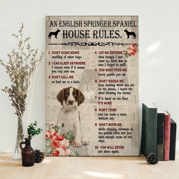 Gearhuman 3D An English Springer Spaniel House Rules Canvas GK040236 Canvas