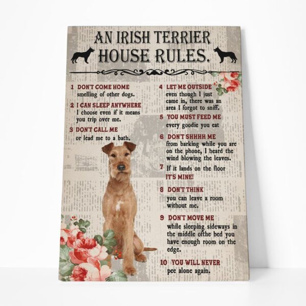 Gearhuman 3D An Irish Terrier House Rules Canvas GK040267 Canvas 1 Piece Non Frame M