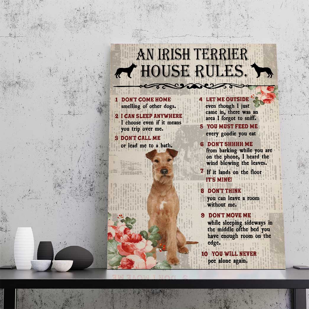 Gearhuman 3D An Irish Terrier House Rules Canvas GK040267 Canvas