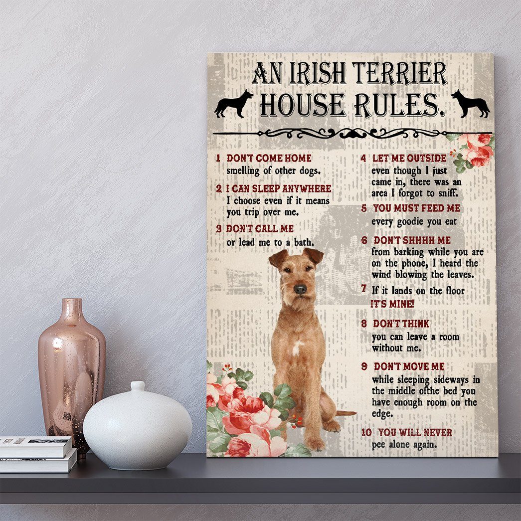 Gearhuman 3D An Irish Terrier House Rules Canvas GK040267 Canvas