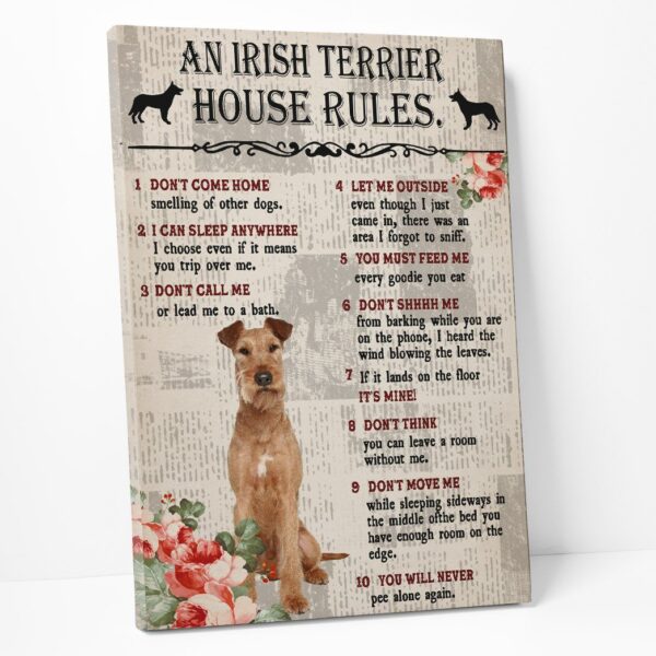 Gearhuman 3D An Irish Terrier House Rules Canvas GK040267 Canvas