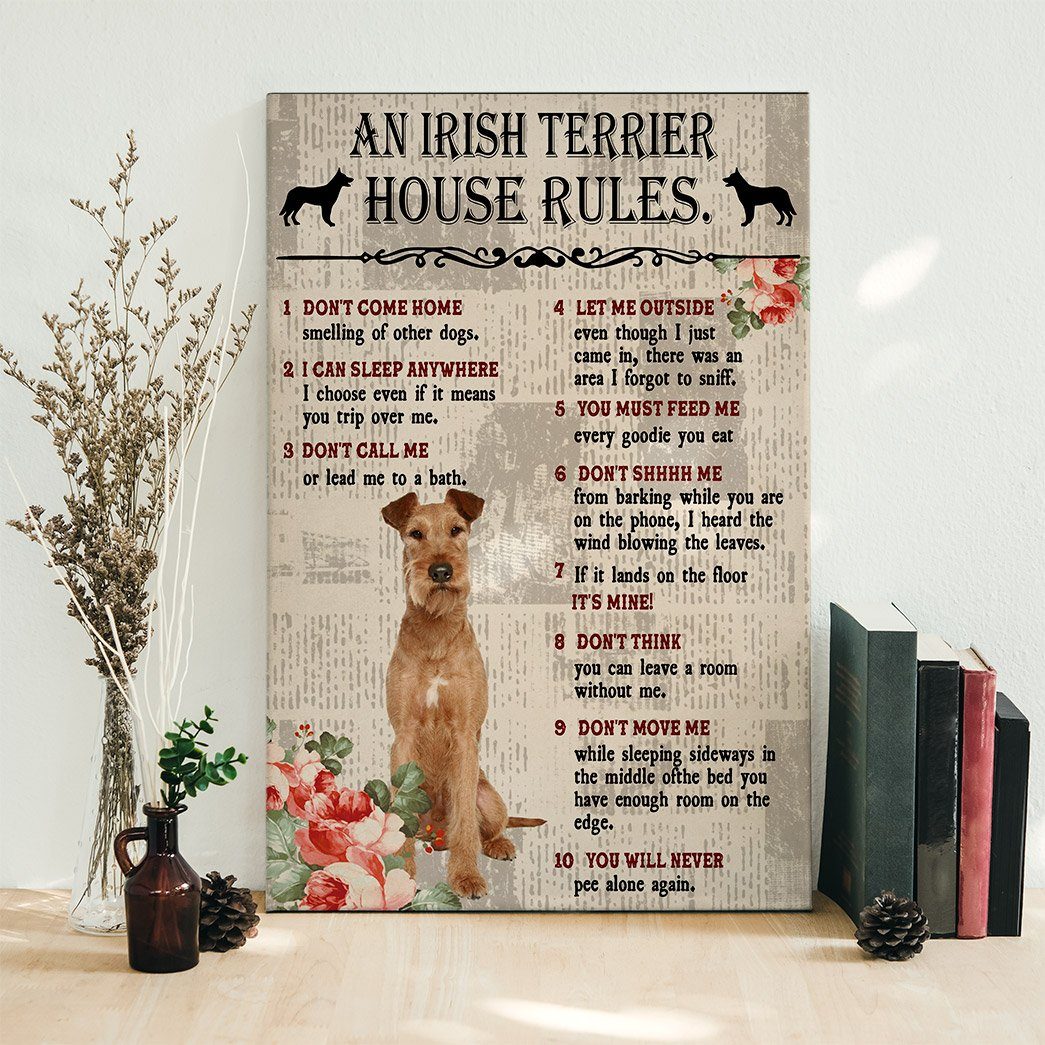 Gearhuman 3D An Irish Terrier House Rules Canvas GK040267 Canvas
