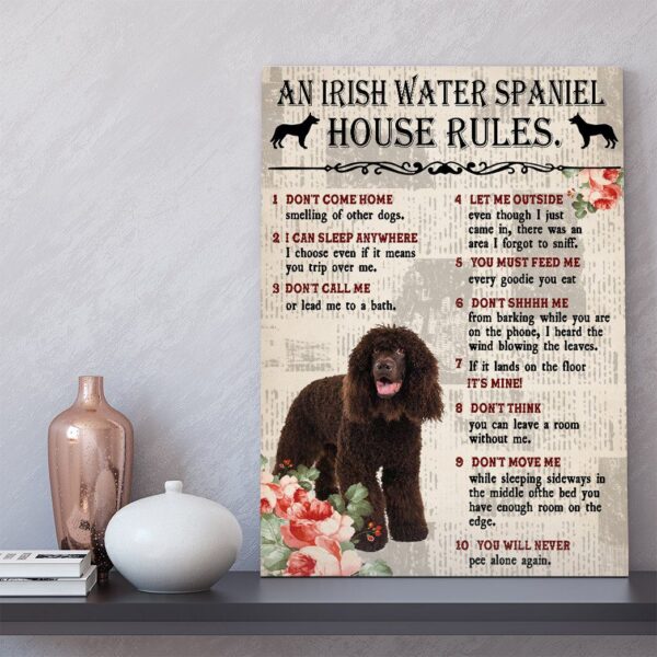 Gearhuman 3D An Irish Water Spaniel House Rules Canvas GK040268 Canvas