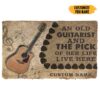 Gearhuman 3D An Old Acoustic Guitarist And The Pick Of Her Life Custom Name Doormat GB21016 Doormat Doormat S(15,8''x23,6'')