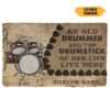 Gearhuman 3D An Old Drummer And The Drumstick Of His Life Custom Name Doormat GB21014 Doormat Doormat S(15,8''x23,6'')