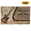 Gearhuman 3D An Old Electric Guitarist And The Pick Of Her Life Custom Name Doormat GB21015 Doormat Doormat S(15,8''x23,6'')