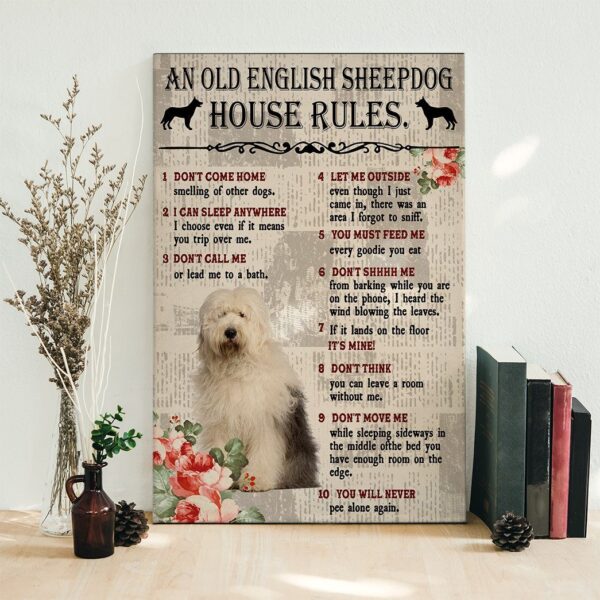Gearhuman 3D An Old English Sheepdog House Rules Canvas GK040231 Canvas