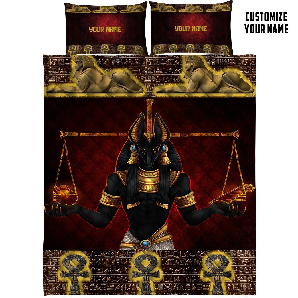 Gearhuman 3D Ancient Egypt God Custom Name Quilt Set GW06016 Quilt Set Quilt Set Twin