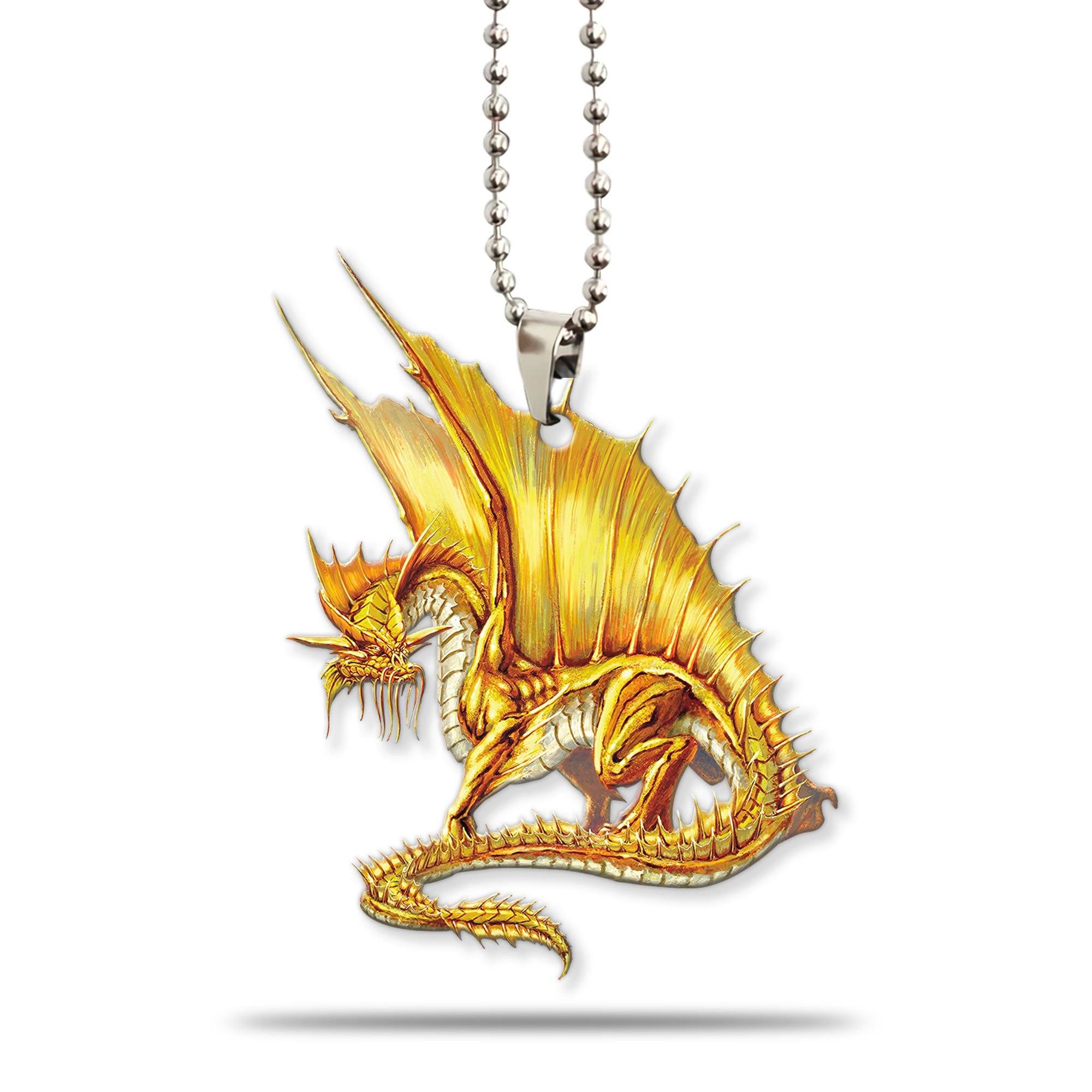Gearhuman 3D Ancient Gold Dragon Custom Car Hanging GW2206219 Car Hanging Car Hanging/1 Pack