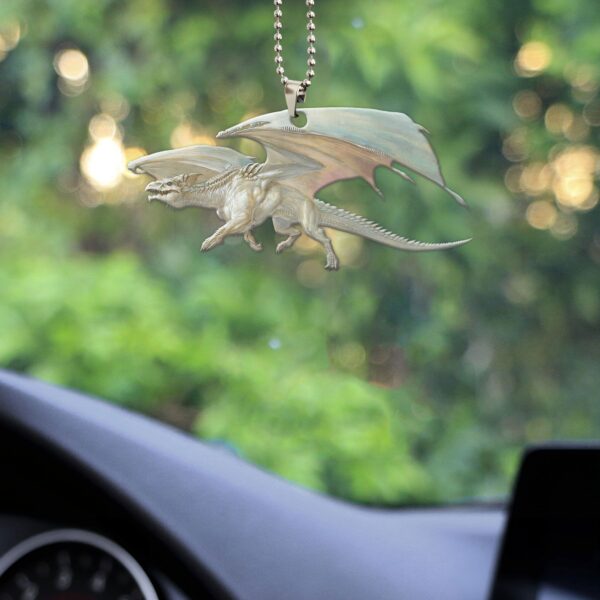 Gearhuman 3D Ancient White Dragon Custom Car Hanging GW22067 Car Hanging 