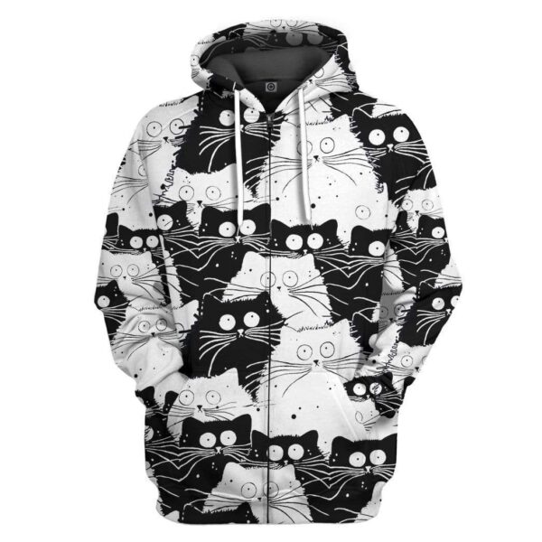 Gearhuman 3D Angry Cat Custom Hoodie Apparel GD120512 3D Custom Fleece Hoodies Zip Hoodie S
