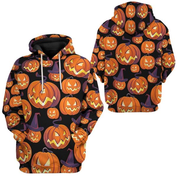 Gearhuman 3D Angry Pumpkin Halloween Custom Hoodie Apparel GV04098 3D Custom Fleece Hoodies 