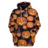 Gearhuman 3D Angry Pumpkin Halloween Custom Hoodie Apparel GV04098 3D Custom Fleece Hoodies Hoodie S