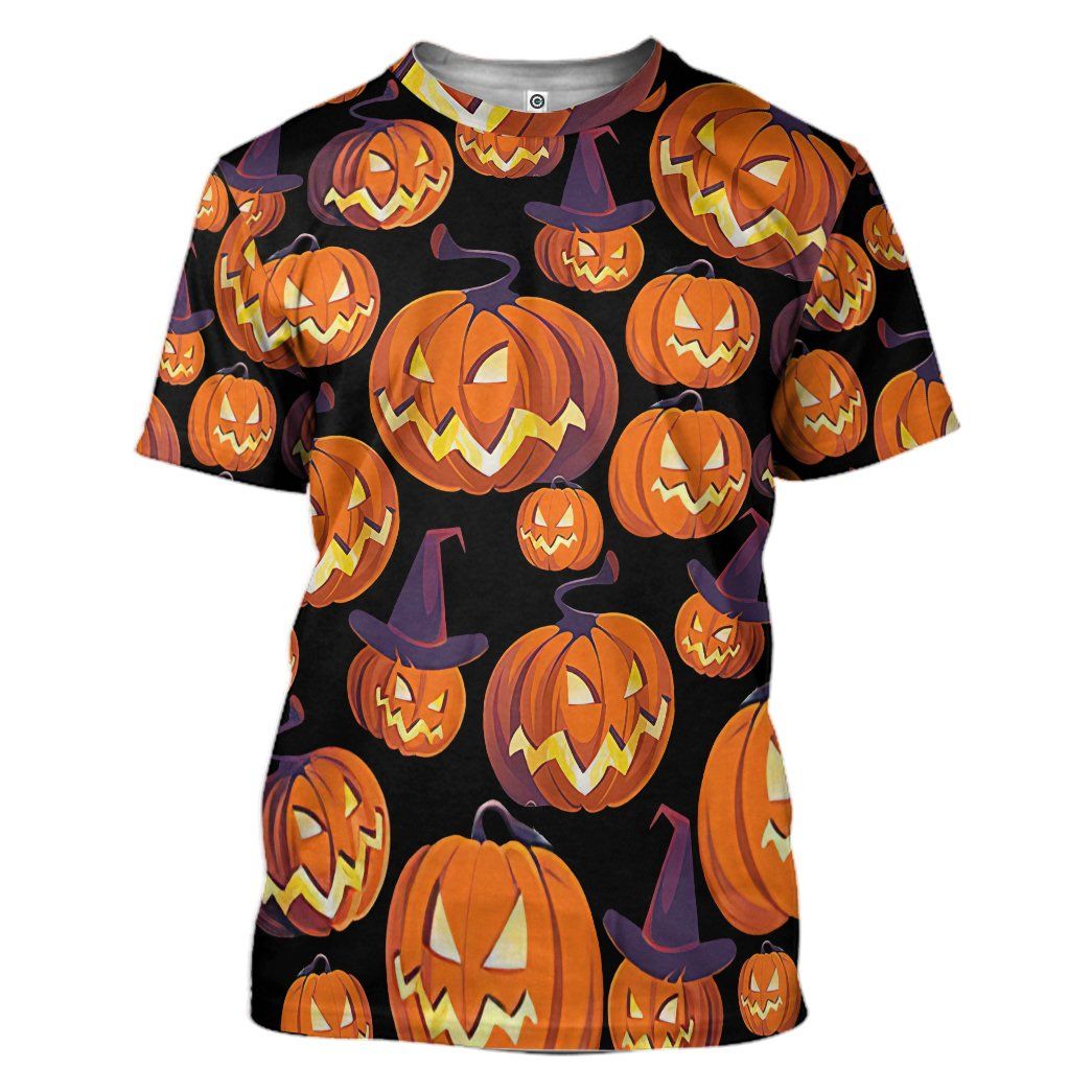 Gearhuman 3D Angry Pumpkin Halloween Custom Tshirt Apparel GV04098 3D T-shirt T-Shirt S
